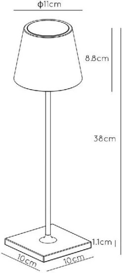Lucide Justin Led Tafellamp - Wit 20 Lucide Justin Led Tafellamp - Wit -Buiten En Tuinen Winkel 900 404 27888 03 31 technical drawing