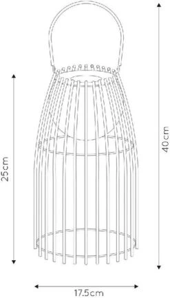 Lucide Fjara Led Tafellamp - Roestbruin -Buiten En Tuinen Winkel 900 513 06801 01 97 technical drawing