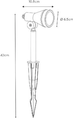 Lucide Spike GU10 Led Tuinspot - Zwart -Buiten En Tuinen Winkel 900 557 27882 05 30 technical drawing