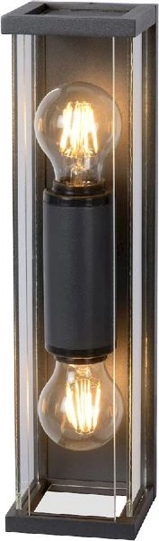 Lucide Claire Mini E27 Wandlamp - 2 Spots - Antraciet