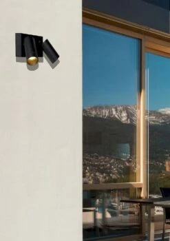 Lucide Taylor GU10 Sensor Wandspot - 2 Spots - Zwart -Buiten En Tuinen Winkel 900 636 09831 02 30 sf1