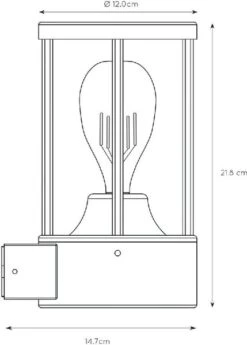 Lucide Lori E27 Sensor Wandlamp - Antraciet -Buiten En Tuinen Winkel 900 644 14893 01 30 technical drawing