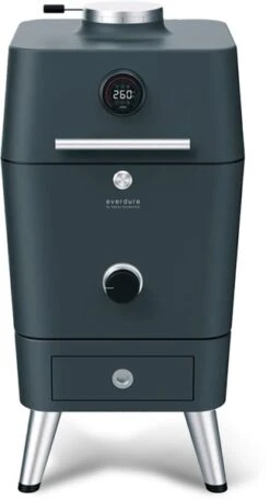 Everdure 4K Houtskool Barbecue Met Beschermhoes - Antraciet/blauw