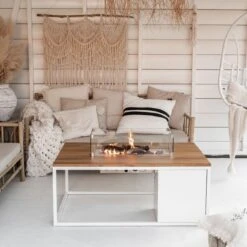 Cosi Cosiloft 120 Vuurtafel Wit - Teak -Buiten En Tuinen Winkel cosi cosiloft 120 vuurtafel wit teak5