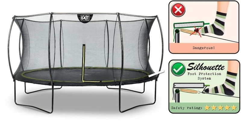 EXIT TOYS Exit Silhouette Trampoline Met Net - Ø 427 Cm - Zwart 2 EXIT TOYS Exit Silhouette Trampoline Met Net - Ø 427 Cm - Zwart - Afbeelding 2