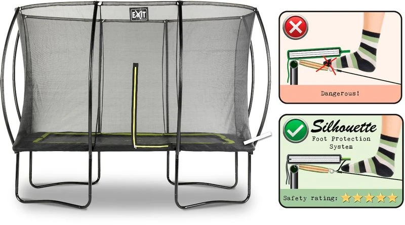 EXIT TOYS Exit Silhouette Trampoline Met Net - 305 X 214 Cm - Zwart 3 EXIT TOYS Exit Silhouette Trampoline Met Net - 305 X 214 Cm - Zwart - Afbeelding 3