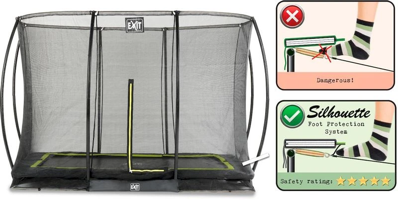 EXIT TOYS Exit Silhouette InGround Trampoline Met Net - 305 X 214 Cm - Zwart 4 EXIT TOYS Exit Silhouette InGround Trampoline Met Net - 305 X 214 Cm - Zwart - Afbeelding 4