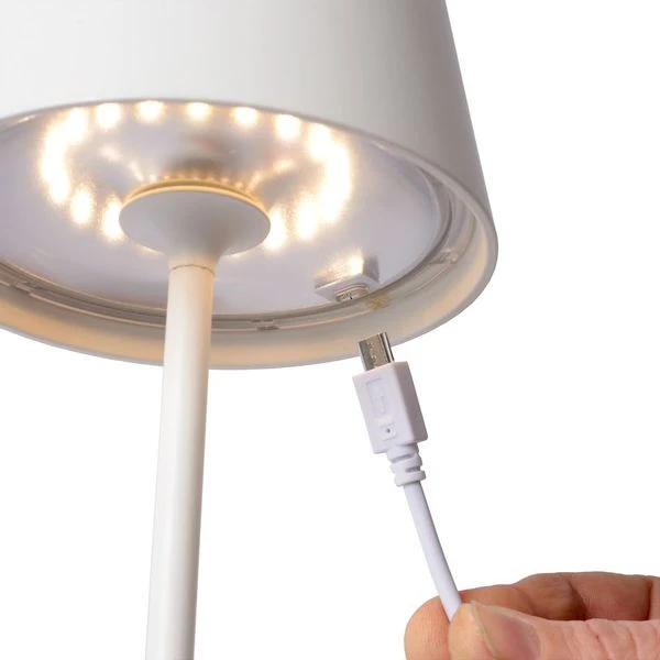 Lucide Justin Led Tafellamp - Wit 7 Lucide Justin Led Tafellamp - Wit - Afbeelding 7